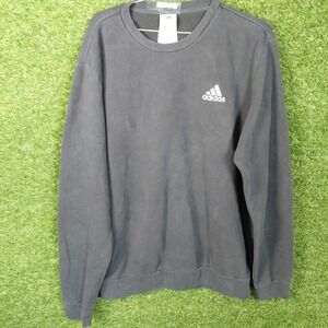 Adidas Mens Sweatshirt‎ Pullover Crew Neck Black Logo Casual Activewear